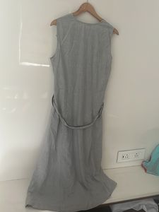 Cut Sleeve Dress With Belt