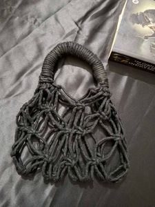 Macrame Cute Black Mini Bag
