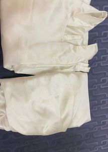 White satin farai Salwar Suit