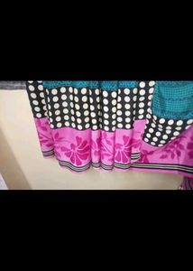 A Beautiful Blue Saree X Stiched blouse