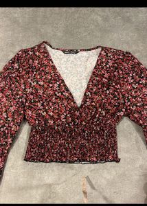 Floral V Neck Top
