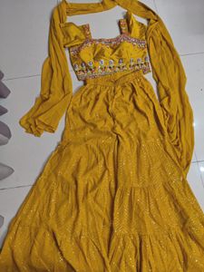 Yellow Embroidered Gharara Set