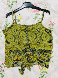 Trendy Green Print Tank Top