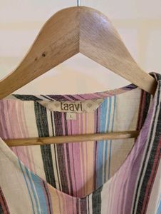Striped Sleeveless Kurta