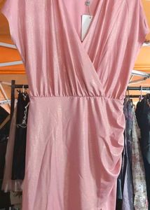 Elegant Blush Wrap Dress