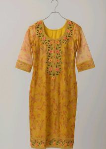 Green Floral Kurta