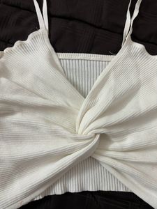 White Criss Cross Crop Top