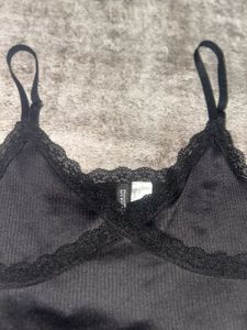 Black Lace Trim Cami Top