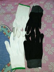 Gloves Black And White Combo
