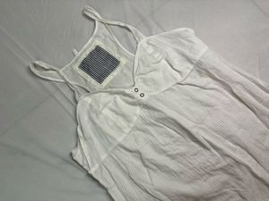 White Striped Girly Top