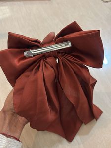 Satin long tails hair bow