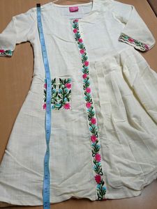 Kurti For 5-7 Yrs Girls, Embroidered pocket