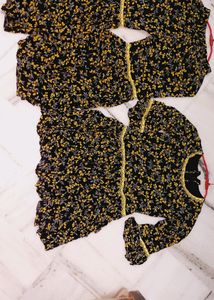 Yello Black Frock Pyjama