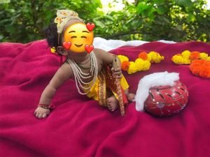 Krishna Dress For Kids With Jewellery