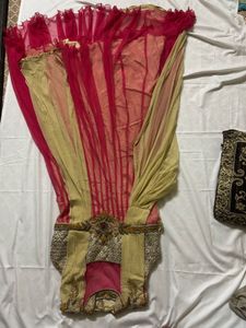 Elegant Pink &amp; Gold Embellished Dress