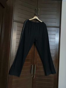 Black Track Pants with White Stripe