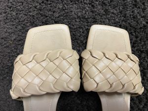 Beige Braided Kitten Heels