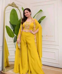 Elegant Yellow Embroidered Co-ord Set