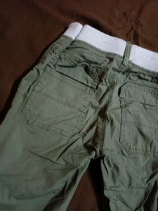 Green Cargo Track Pants For Boys