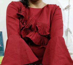 Red Ruffled Top