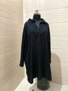 H&amp;M Black Shirt Oversized Dress