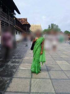 Elegant Green Striped Saree