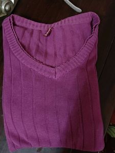 Purple V-Neck Knit Sweater-Fixed Rate