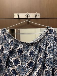 Off Shoulder Blue And White H&amp;M Top.