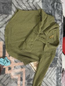 Olive Green Long Sleeve Top