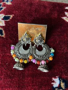 Boho Colorful Jhumka Earrings