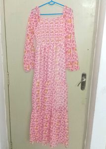 Pink Printed Maxi Dress