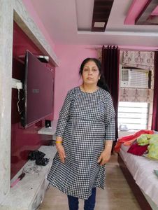 Checkered Tunic Dress With Free Gift