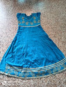 Teal Embroidered Anarkali Dress