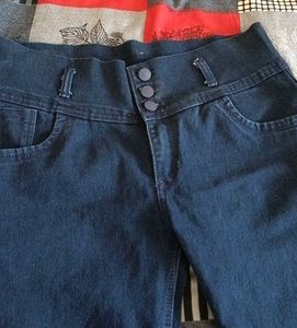 High Waist Blue Wash Jeans
