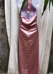 Elegant Satin Slit Dress