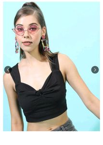 Knot Stylish Black Crop Top For Womens 🖤