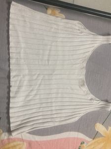 White Ribbed Tank Top