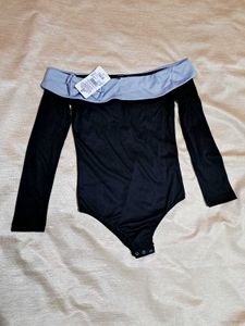 Shein Off-Shoulder Long Sleeve bodysuit with bow