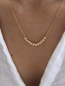 Gold Beaded Delicate Necklace