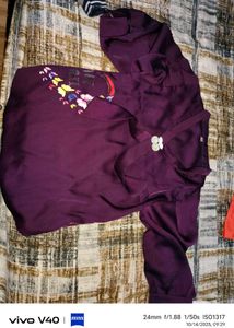 Elegant Purple Top,yellow top,black dressing belt,
