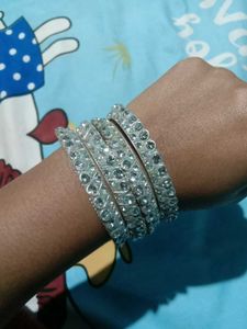 Sparkling Silver Bangles