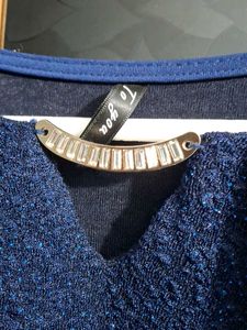 Elegant Blue Embellished Top