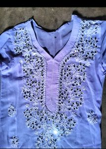 Chikankari Mirror Work Kurti