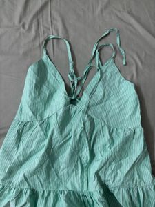 Green Striped Halter Top