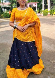 Yellow Embroidered Lehenga Choli Set