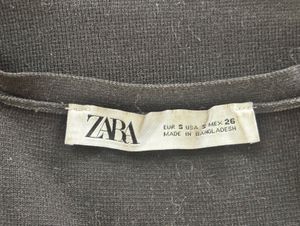 Zara Ribbed Crop Tank Tops - Black &amp; Beige (Set of