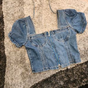 Denim Cute Crop Top