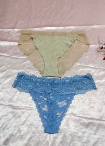 Lace Thong Panties - Set of 3
