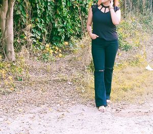 Lace Detail Black Top