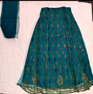 Teal Embellished Lehenga Choli